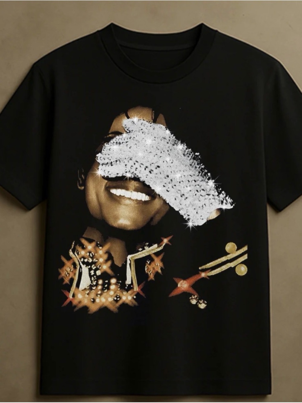 💿🧤💿 Michael Jackson Graphic Black Short Sleeve Tee -Size XL